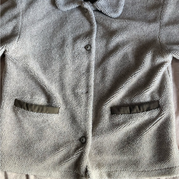 Vintage Innovations by IZZI Ivory Relaxed Button Sherpa Jacket Barn Coat Medium - Picture 8 of 12